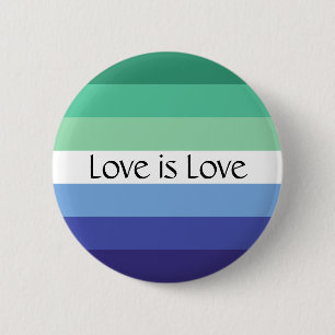 Gay Flag Love is Love Custom Text Button