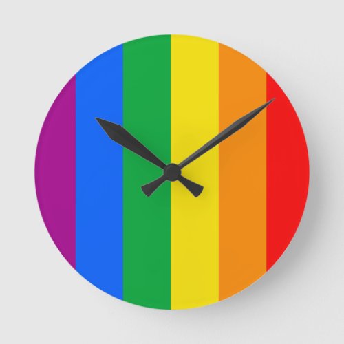GAY FLAG ORIGINAL _png Round Clock