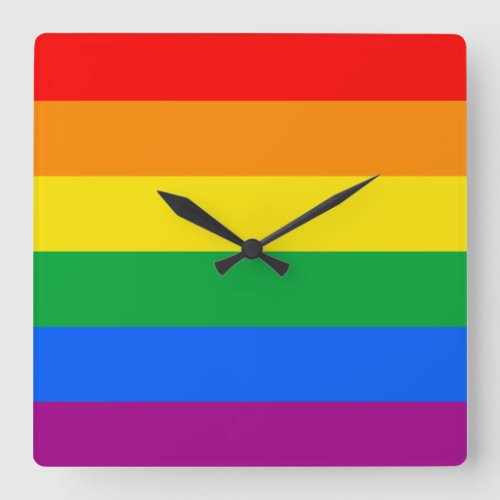 GAY FLAG ORIGINAL _png Square Wall Clock