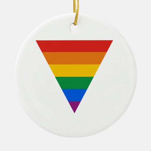 GAY FLAG TRIANGLE CERAMIC ORNAMENT