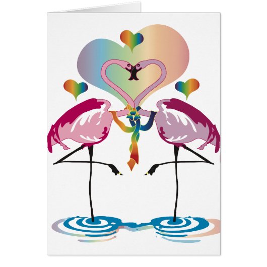 Gay Flamingos Cards (Front)