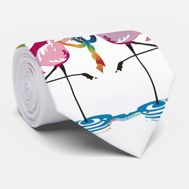 Gay Flamingos Tie (Rolled)