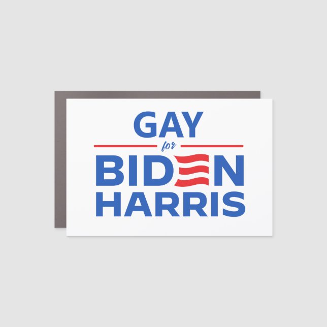 Gay for Biden Harris Car Magnet (Front)