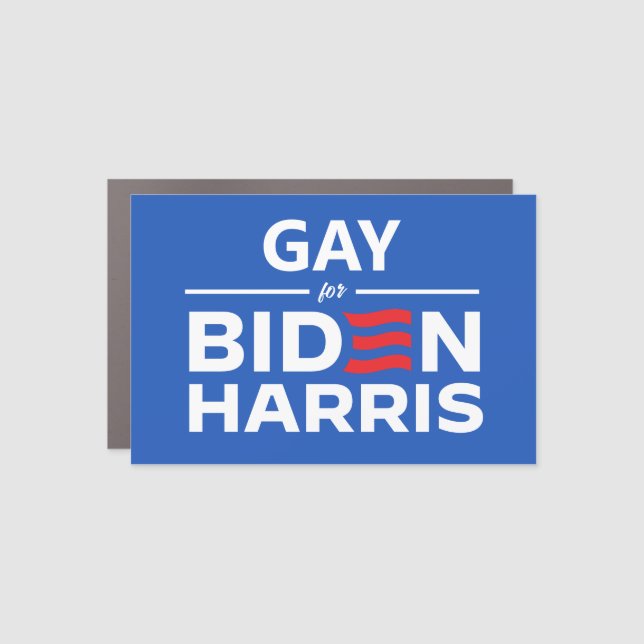 Gay for Biden Harris Car Magnet (Front)