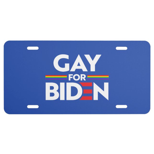 GAY FOR JOE BIDEN LICENSE PLATE (Front)