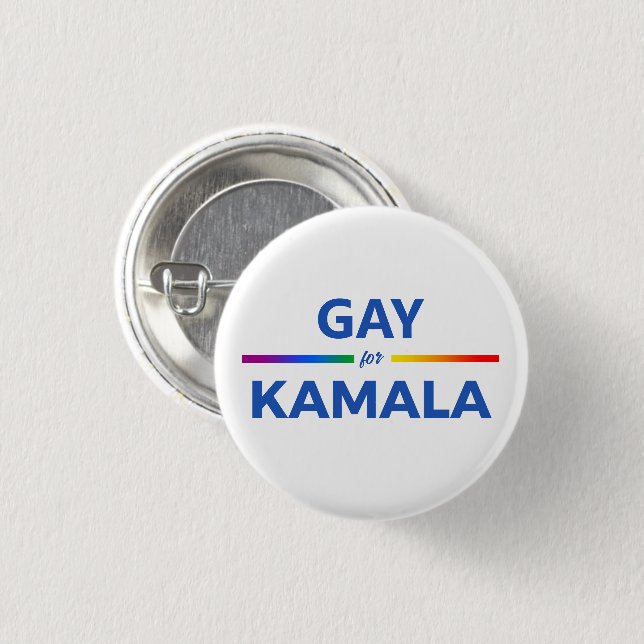 Gay for Kamala Harris Button (Front & Back)