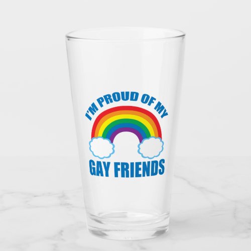 Gay Friend Support LGBTQ Pride Ally Rainbow Glass