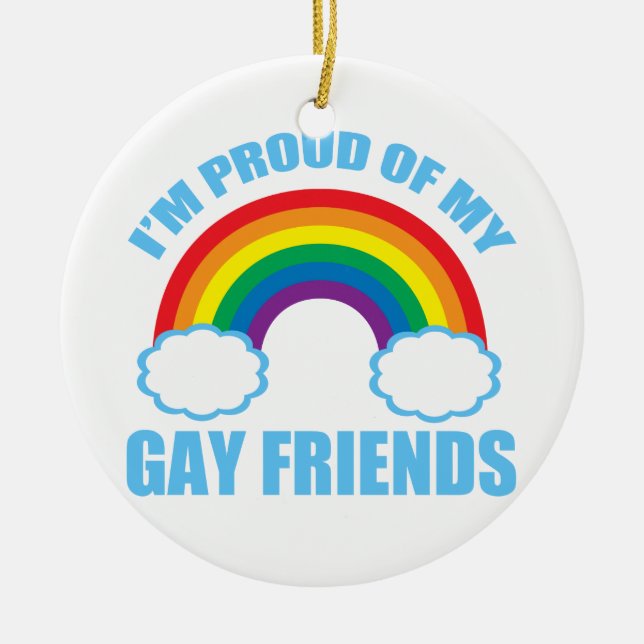 Gay Friends Ceramic Ornament (Front)