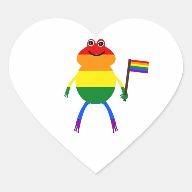 Gay Frog LGBT Pride Rainbow Classic Round Sticker (Front)
