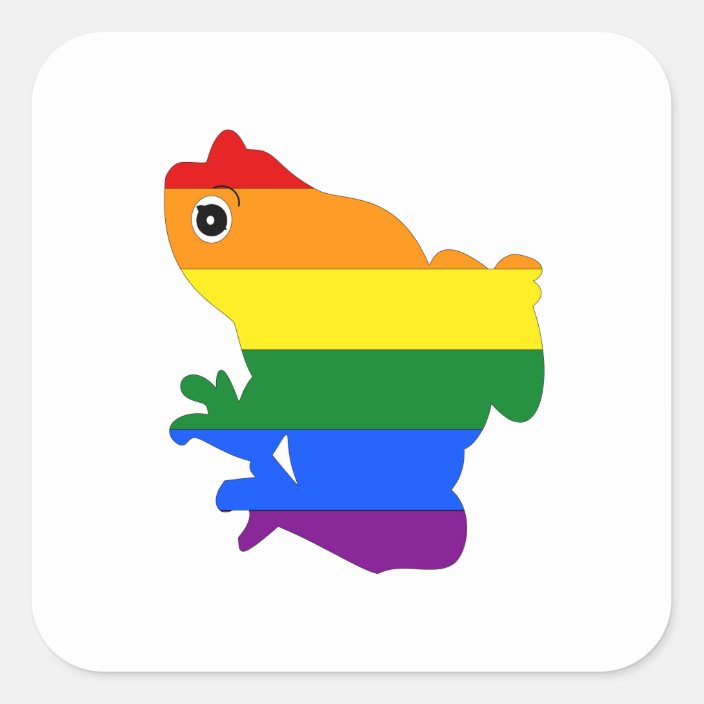 Gay Frog Lgbt Pride Rainbow Square Stickers Zazzle Com