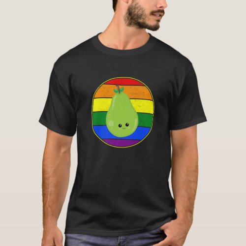 Gay Fruit Pear Lover LGBTQ Pride Stuff Teens Cute T_Shirt