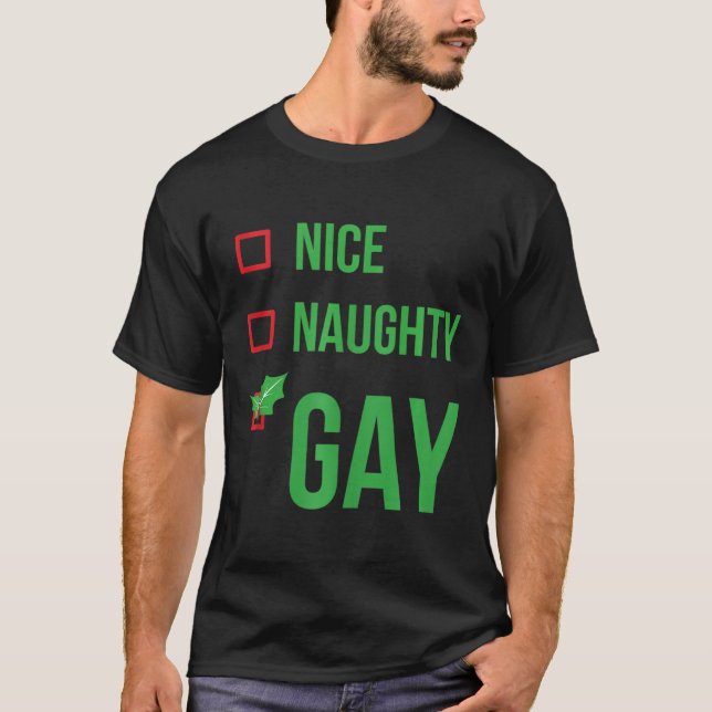Gay Funny Pajama Christmas Gift  T-Shirt (Front)