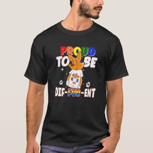 Gay Furries Proud To Be Different Fursuit Happy Fu T_Shirt