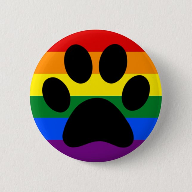 Gay furry pride pinback button (Front)