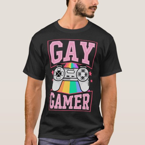 Gay Gamer Gaymer Video Games Rainbow LGBTQ Pride N T_Shirt