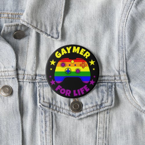 Gay Gaymer For Life Video Game Controller Button