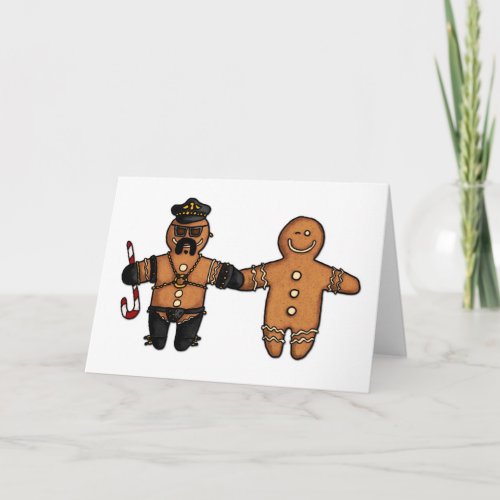 gay gingerbread couple holiday card