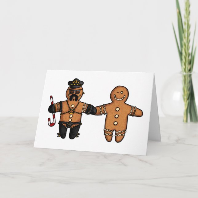 gay gingerbread couple holiday card (Front)
