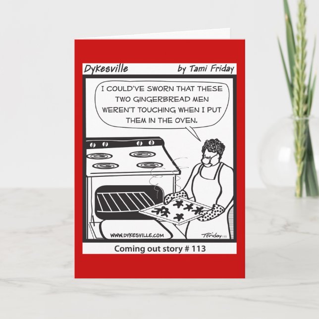 Gay gingerbread Men Holiday Card (Front)