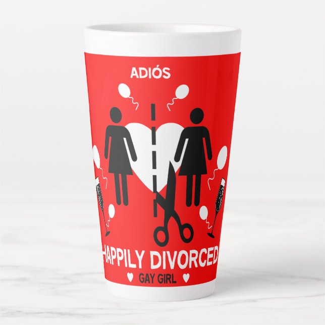Gay Girl Divorce Survivor Latte Mug (Front)