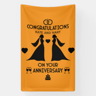 Gay Girls Wedding Anniversary Banner