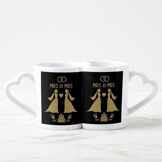 Gay Girls Wedding Day Coffee Mug Set (Front Nesting)