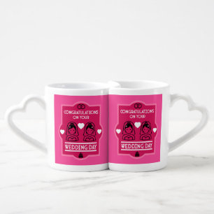 Gay Girls Wedding Day Coffee Mug Set