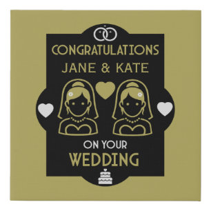 Gay Girls Wedding Day Faux Canvas Print