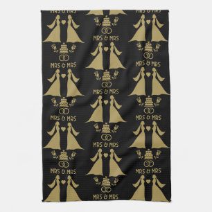 Gay Girls Wedding Day Kitchen Towel