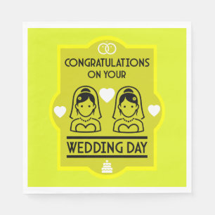 Gay Girls Wedding Day Napkins