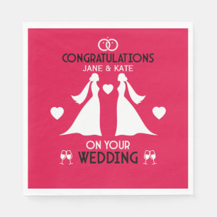 Gay Girls Wedding Day Napkins