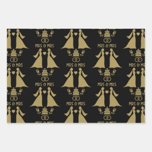 Gay Girls Wedding Day Wrapping Paper Sheets