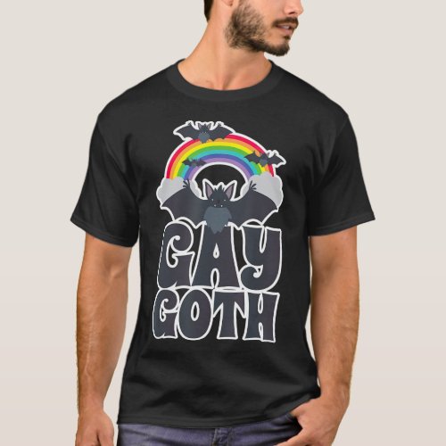 Gay Goth LGBT Pride Funny Goth Pride Vampire Bat T_Shirt