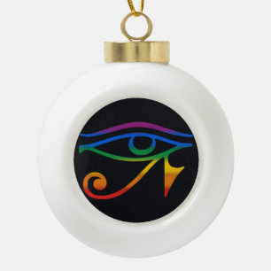 Gay Goth Pride Flag Ceramic Ball Christmas Ornament