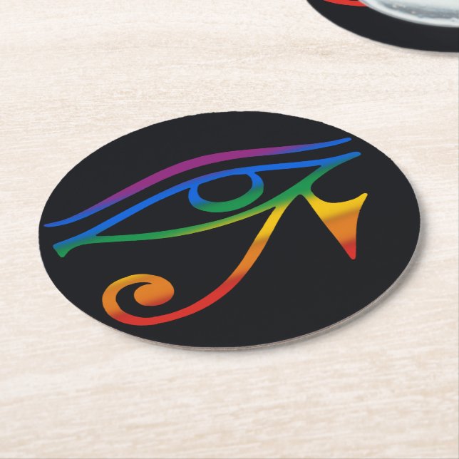 Gay Goth Pride Flag Round Paper Coaster (Angled)