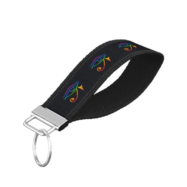 Gay Goth Pride Flag Wrist Keychain (Angled Down)