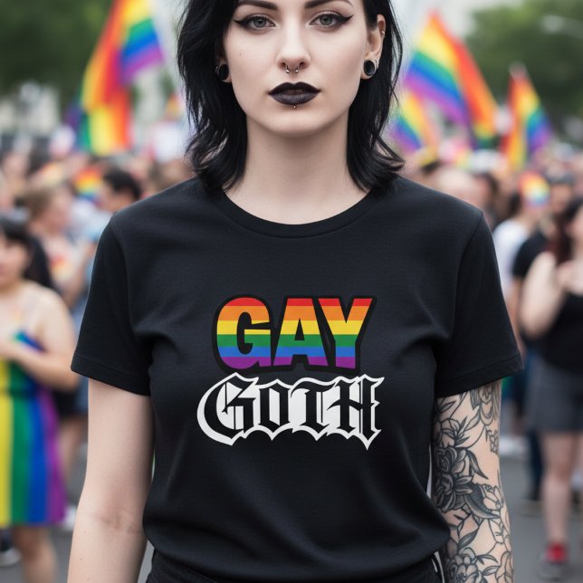 Gay Goth T-Shirt (Gay Goth T-Shirt by Ricaso. A great shirt for pride month or anytime. )