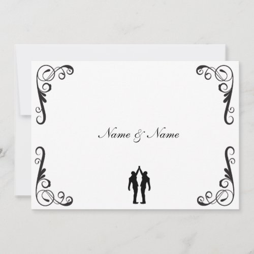 Gay Groom and Groom Wedding Invite