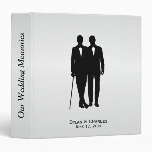 Gay Grooms Our Wedding Binder Silver 