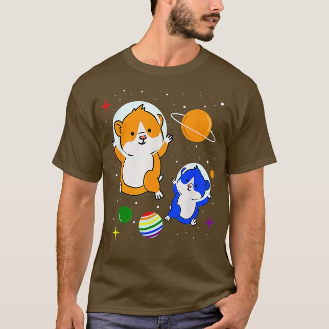 Gay Hamster In Space Gay Pride T-Shirt (Front)
