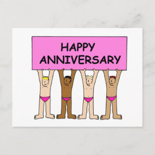 Gay Happy Anniversary Humor. Postcard