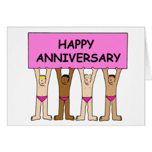 Gay Happy Anniversary Men in Underpants Cards