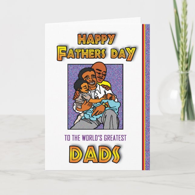 Gay - Happy Fathers Day - 2 Dads Card (Front)