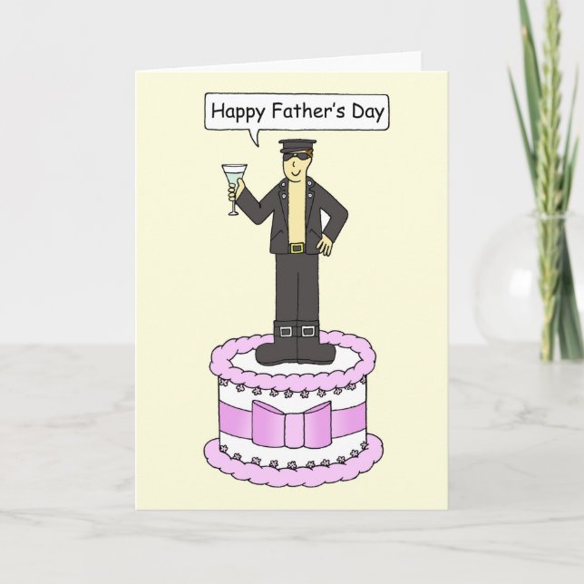 Gay Happy Father's Day Cartoon Humor Card (Front)