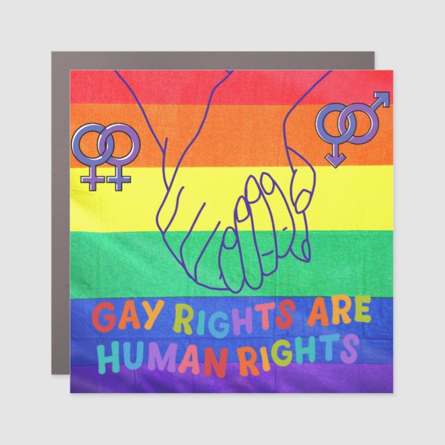 Gay have rights car magnet (Front)