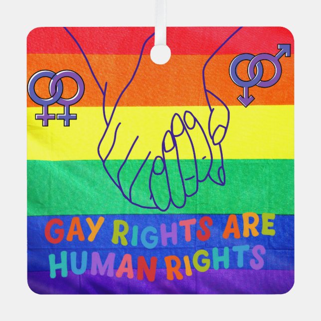 Gay have rights metal ornament (Front)