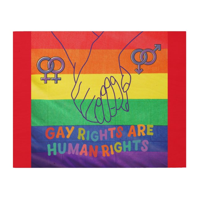 Gay have rights wood wall art (Front)