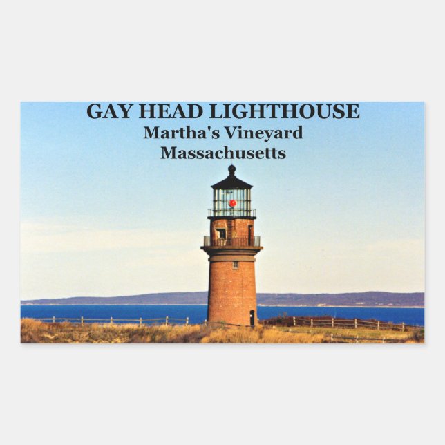 Gay Head Lighthouse, Martha's Vineyard MA Rectangular Sticker (Front)