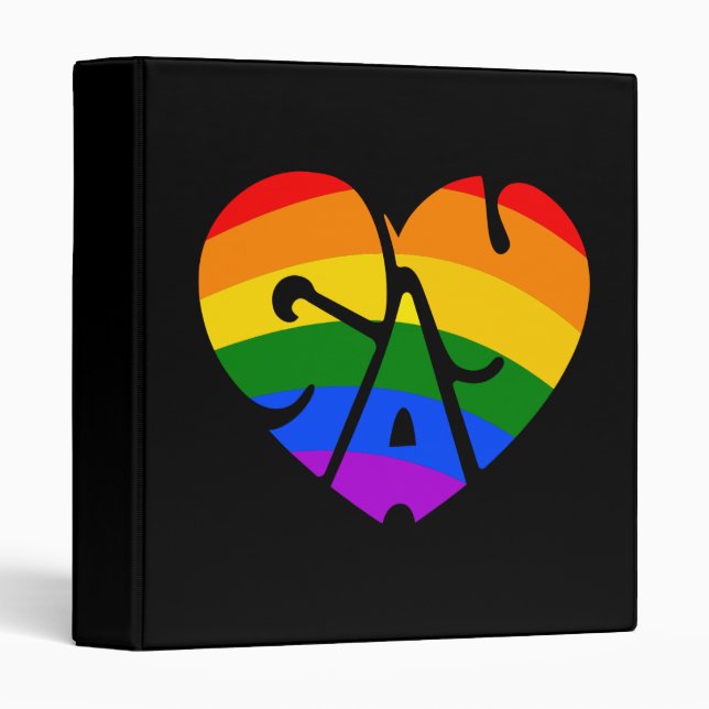 Gay Heart 3 Ring Binder (Front/Spine)
