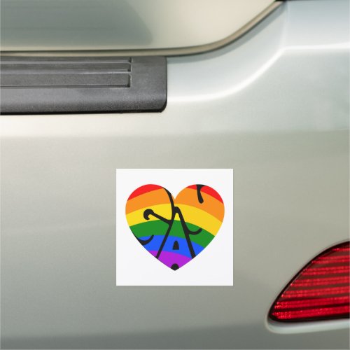 Gay Heart Car Magnet